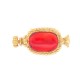 VINTAGE BROCHE SCHERRER EN METAL DORE PIERRE ROUGE 36.4GR GOLDEN AND RED BROOCH