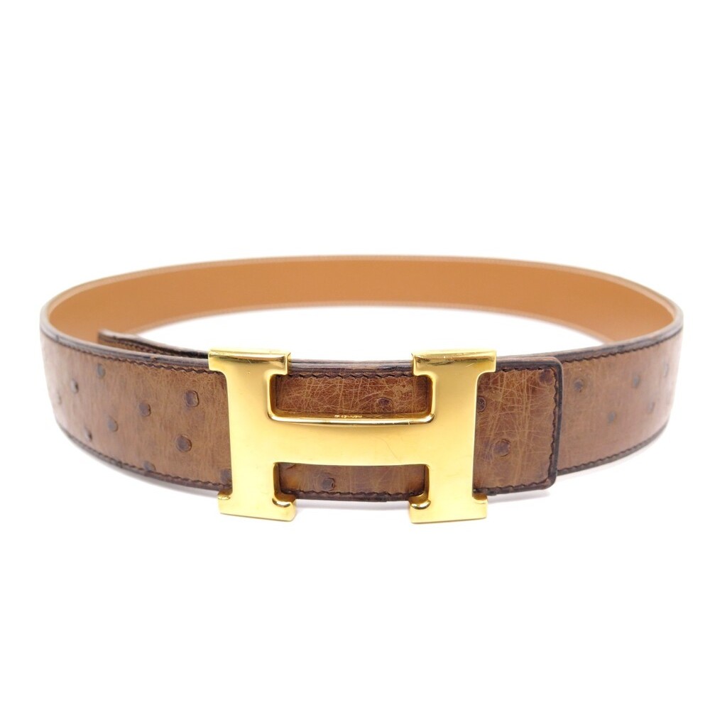 OSTRICH Belt Strap for LOUIS VUITTON Signature Buckle, Genuine Ostrich