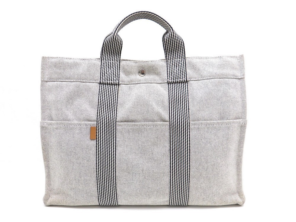 Sac A Main Hermes Toto 42 Cm Cabas En Toile Coton Gris Sac A Main Hermes Toto 42 Cm Cabas En Toile Coton Gris