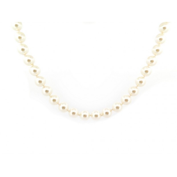 NEUF COLLIER CHANEL LOGO CC ET PERLES 69CM EN METAL DORE PEARLS NECKLACE 1390€