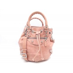 SAC A MAIN BALENCIAGA MOTOCROSS GIANT 21 POMPONS 250920 SEAU CUIR HANDBAG 1710€