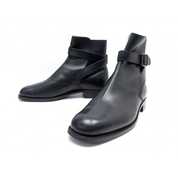 CHAUSSURES JM WESTON 722 7D 41 BOTTINES JODHPUR EN CUIR NOIR LEATHER BOOTS 970€