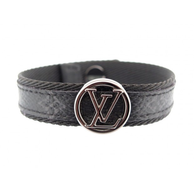 NEUF BRACELET LOUIS VUITTON LV CIRCLE M6549 EN TOILE MONOGRAM ECLIPSE NOIR 265€