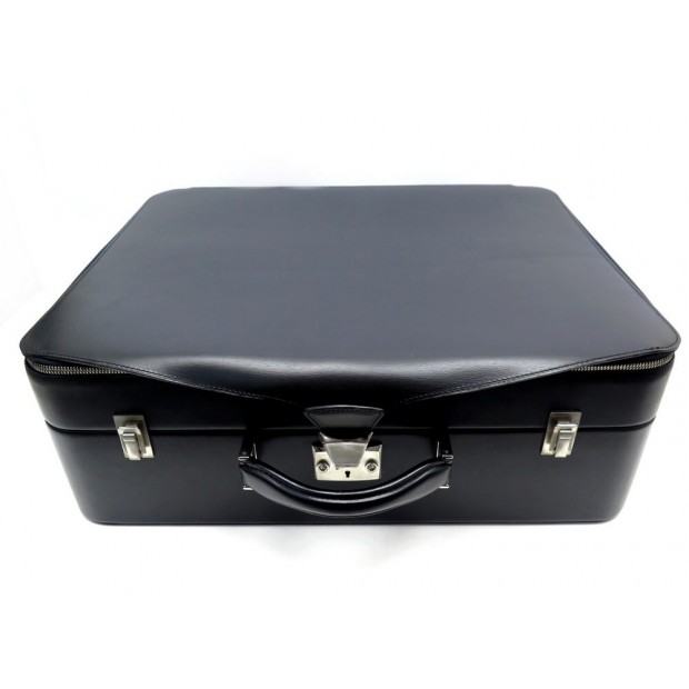 NEUF VINTAGE VALISE CARTIER EN CUIR NOIR 48 CM NEW BLACK LEATHER BAG LUGGAGE