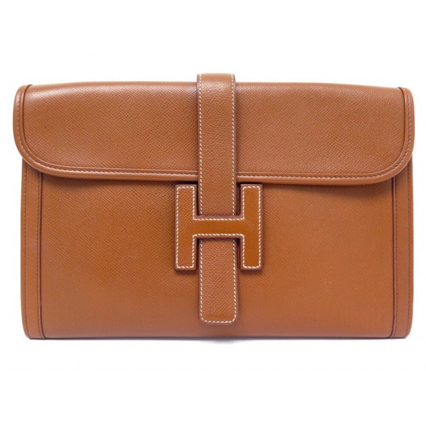 SAC A MAIN HERMES JIGE 29 CM CUIR POCHETTE COURCHEVEL CLUTCH HAND BAG 3200€