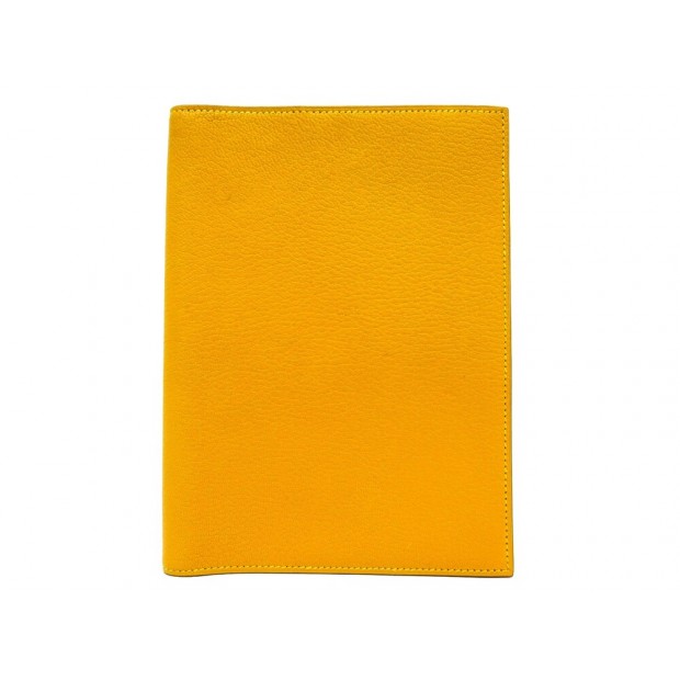 NEUF COUVERTURE AGENDA HERMES CUIR CHEVRE MYSORE JAUNE DIARY HOLDER COVER 650€