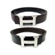 CEINTURE HERMES BOUCLE H LIEN REVERSIBLE 32MM T85 CUIR NOIR & CHOCOLAT BELT 710€