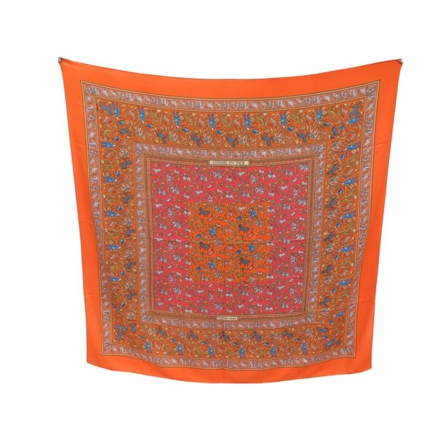 CHALE HERMES CHASSE EN INDE EN CACHEMIRE ET SOIE CARRE 140 FOULARD SHAWL 1110€