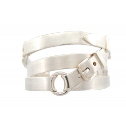 NEUF BRACELET HERMES MANCHETTE DEBRIDEE ARGENT MASSIF 18 CM SILVER BANGLE 3100€