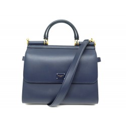 NEUF SAC A MAIN DOLCE & GABBANA SICILY 58 L BANDOULIERE CUIR BLEU HAND BAG 2350€