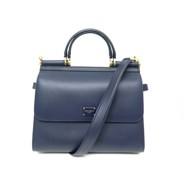 NEUF SAC A MAIN DOLCE & GABBANA SICILY 58 L BANDOULIERE CUIR BLEU HAND BAG 2350€