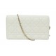 NEUF SAC A MAIN CHRISTIAN DIOR POCHETTE LADY CUIR CANNAGE BLANC HANDBAG 1900€