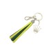 NEUF PORTE CLES MONTRE ROLEX COURONNE CUIR BICOLORE JAUNE VERT KEY RING HOLDER