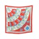 NEUF FOULARD HERMES CLIQUETIS JULIA ABADIE CARRE 90 SOIE ROUGE SILK SCARF 460€