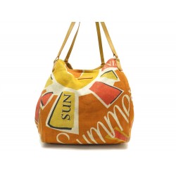 SAC A MAIN BURBERRY SAFFRON MEDIUM CABAS TOILE ORANGE CANVAS TOTE HAND BAG 1290€