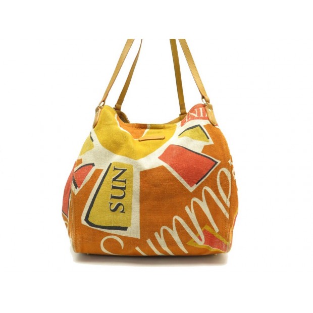 SAC A MAIN BURBERRY SAFFRON MEDIUM CABAS TOILE ORANGE CANVAS TOTE HAND BAG 1290€