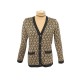 NEUF TWIN SET HERMES CARDIGAN ET COL ROULE T40 M EN LAINE BEIGE WOOL TOP 1850€