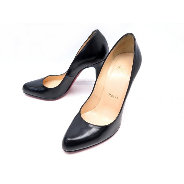 CHAUSSURES CHRISTIAN LOUBOUTIN ESCARPINS FIFI 36.5 CUIR NOIR LEATHER SHOES 545€