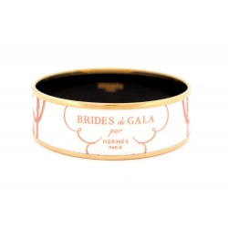 BRACELET HERMES BRIDES DE GALA LARGE EN EMAIL BLANC 21 CM ENAMEL BANGLE 505€