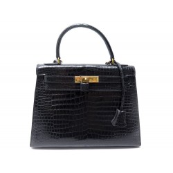 Hermes Birkin 35 Bag 89 Noir Matte Porosus Croc Diamond HW