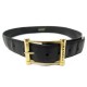 VINTAGE CEINTURE CHANEL BOUCLE DORE T70 EN CUIR NOIR BUCKLE LEATHER BELT 860€