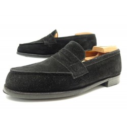 CHAUSSURES JM WESTON 180 MOCASSINS 7C 41 DAIM NOIR EMBAUCHOIRS LOAFERS SHOE 749€