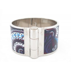 NEUF BRACELET HERMES CHARNIERE PAISLEY FROM PAISLEY XL 16CM EMAIL BANGLE 730€