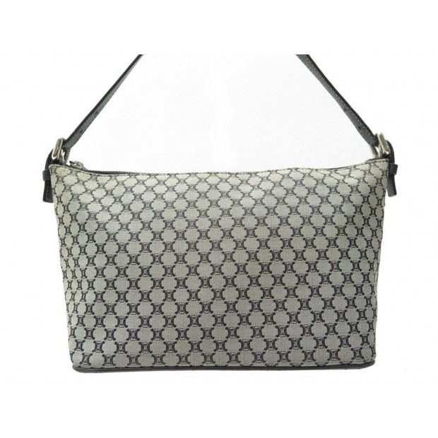 SAC A MAIN CELINE EN TOILE TRIOMPHE GRIS PORTE EPAULE CANVAS BAG PURSE 1050€