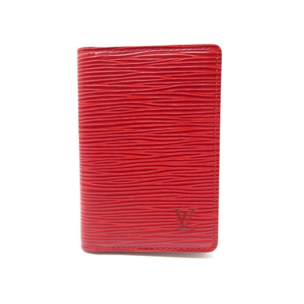 NEUF PORTE CARTES LOUIS VUITTON ORGANIZER CUIR EPI ROUGE RED CARDS HOLDER 260€