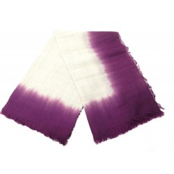 NEUF ECHARPE CHALE ROLEX EN LAINE TIE AND DYE VIOLET ET BLANC ETOLE WOOL SHAWL