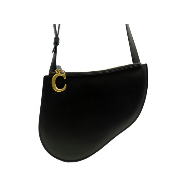 NEUF SAC A MAIN CHRISTIAN DIOR SADDLE TRIO EN CUIR NOIR BLACK HAND BAG NEW 1200€