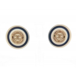 BOUCLES D'OREILLES CHANEL MOTIFS MARINS 2010 LOGO CC BOITE MARINE EARRINGS 560€