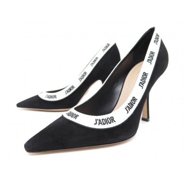 NEUF CHAUSSURES DIOR ESCARPINS J'ADIOR KCP708SEC 37 SUEDE NOIR PUMP SHOES 890€