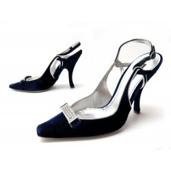 NEUF CHAUSSURES DOLCE & GABBANA 38.5 ESCARPINS EN VELOURS BLEU VELVET SHOES 645€