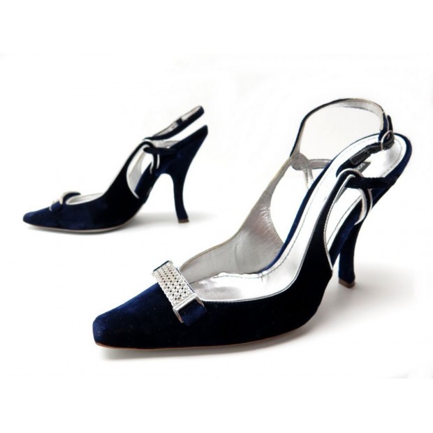 NEUF CHAUSSURES DOLCE & GABBANA 38.5 ESCARPINS EN VELOURS BLEU VELVET SHOES 645€