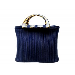 VINTAGE SAC A MAIN YVES SAINT LAURENT RIVE GAUCHE SHOPPING PASSEMENTERIE BLEUE