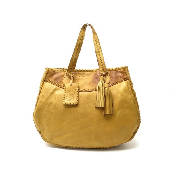 SAC A MAIN CABAS RALPH LAUREN 22993CS EN CUIR JAUNE YELLOW LEATHER HAND BAG