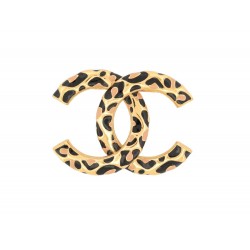 NEUF BROCHE CHANEL LOGO CC PANTHERE EN METAL DORE NEW GOLDEN PANTHER BROOCH