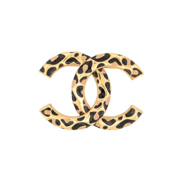 NEUF BROCHE CHANEL LOGO CC PANTHERE EN METAL DORE NEW GOLDEN PANTHER BROOCH
