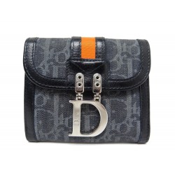 NEUF PORTEFEUILLE CHRISTIAN DIOR FLIGHT TOILE OBLIQUE ET CUIR CANVAS WALLET 500€