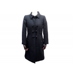 MANTEAU LONG CHANEL T XS 34 EN CACHEMIRE NOIR BLACK CASHEMERE COAT JACKET 7000€