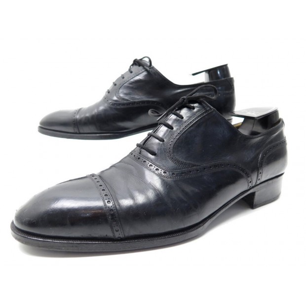 CHAUSSURES BERLUTI DERBY BOUT FLEURI 9.5 43.5 EN CUIR NOIR LEATHER SHOES 1500€