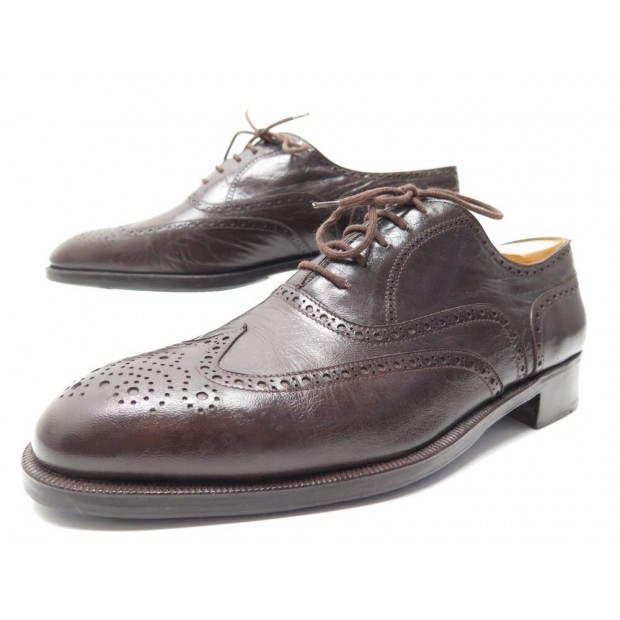 CHAUSSURES BERLUTI DERBY BOUT FLEURI 9.5 43.5 EN CUIR MARRON LEATHER SHOES 1500€