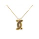 VINTAGE COLLIER CHANEL PENDENTIF LOGO CC STYLISE 1960'S DORE PENDANT NECKLACE