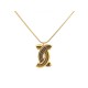 VINTAGE COLLIER CHANEL PENDENTIF LOGO CC STYLISE 1960'S DORE PENDANT NECKLACE