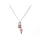 COLLIER PENDENTIF CHANEL CADENAS ET CLE 2007 METAL ARGENTE PADLOCK NECKLACE 690€