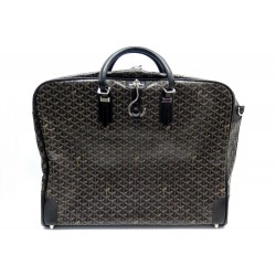 GOYARD Ambassade PM Goyardine Canvas Briefcase Bag Black