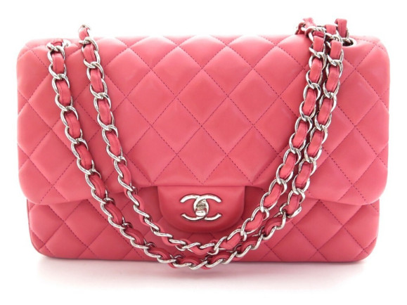 sac a main chanel jumbo timeless en cuir rose