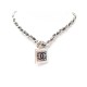 NEUF COLLIER CHANEL 2021 LOGO CC ET CHAINE ENTRELACEE CUIR CHOCKER NECKLACE 970€