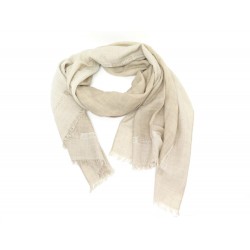 ECHARPE CHANEL ETOLE 197 X 71CM EN CACHEMIRE & SOIE BEIGE CASHMERE SCARF 1150€